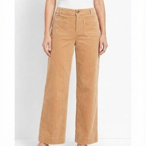 TALBOTS Cotton Stretch Corduroy Wide Leg Pants Petite Sz 16